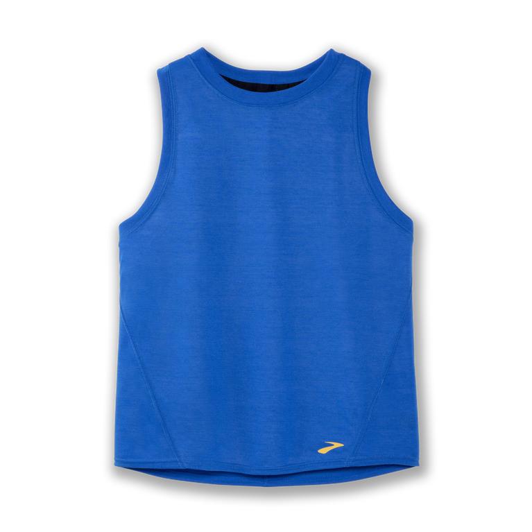 Brooks DISTANCE Running Tank Top Womens Canada - Blue Bolt (CDH824356)